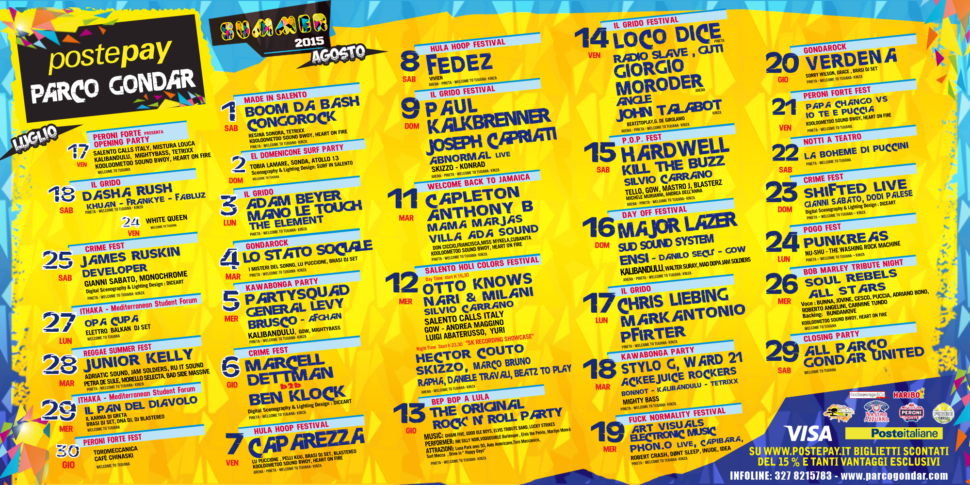 line up postepay parco gondar 2015
