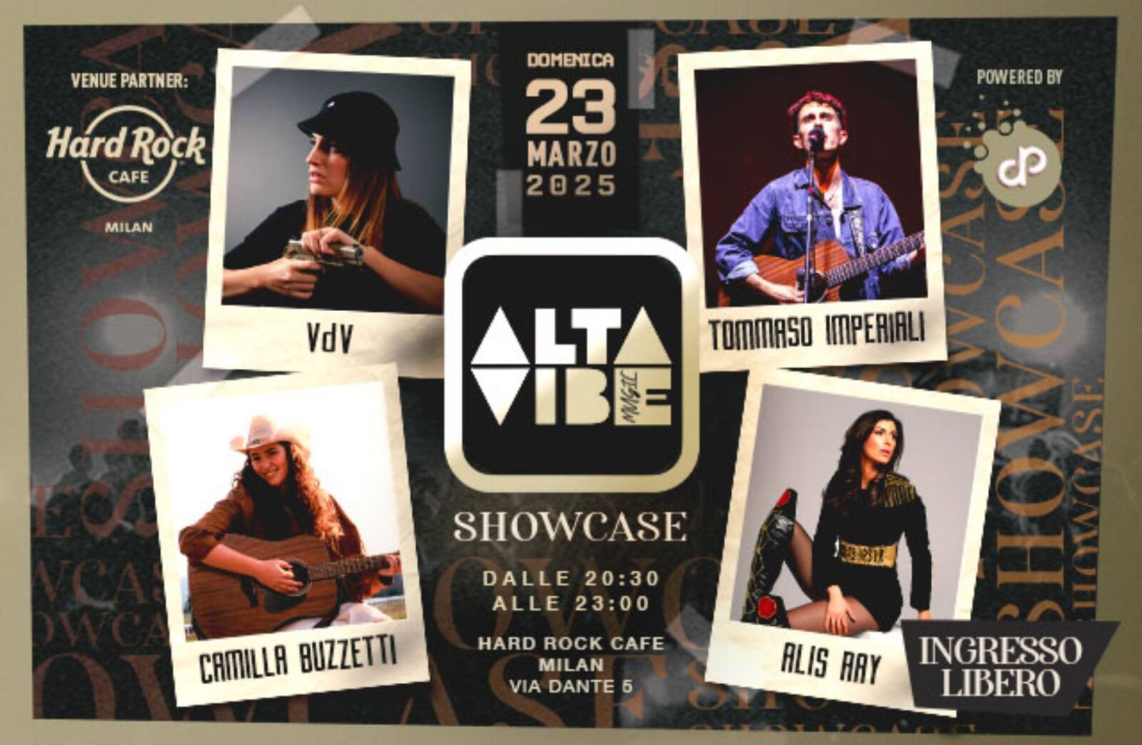 AltaVibe Music presenta lo showcase emergenti all'Hard Rock Cafe Milano