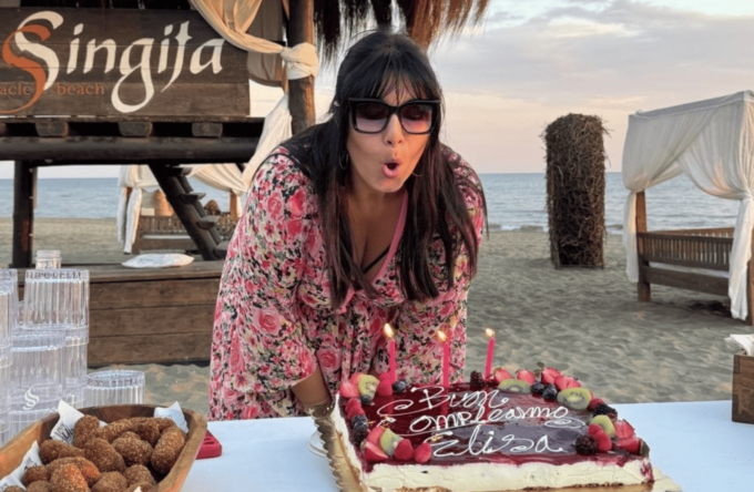 Elisa D'Ospina compleanno al Singita di Fregene