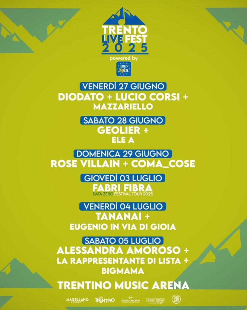 programma Trento Live Fest Powered By Eurospin