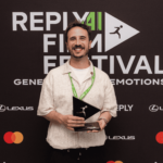 Jacopo Reale regista e vincitori del Reply AI Film Festival con il corto "Love at First Sight"