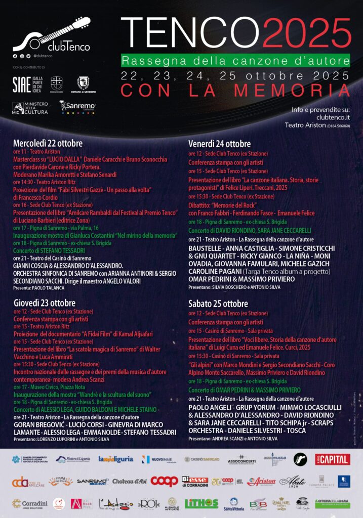 programma Premio Tenco 2025