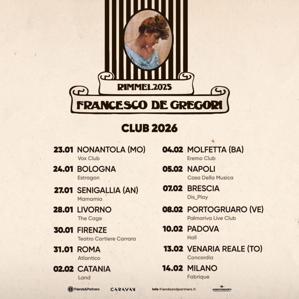 scaletta Francesco De Gregori Tour 2026
