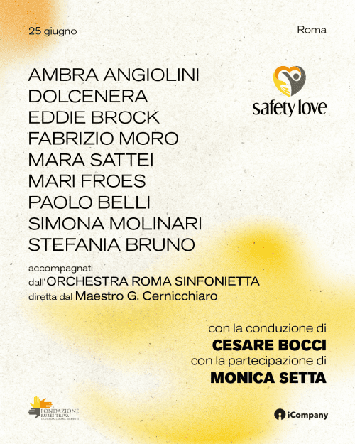 cantanti Safety Love 2026 Roma