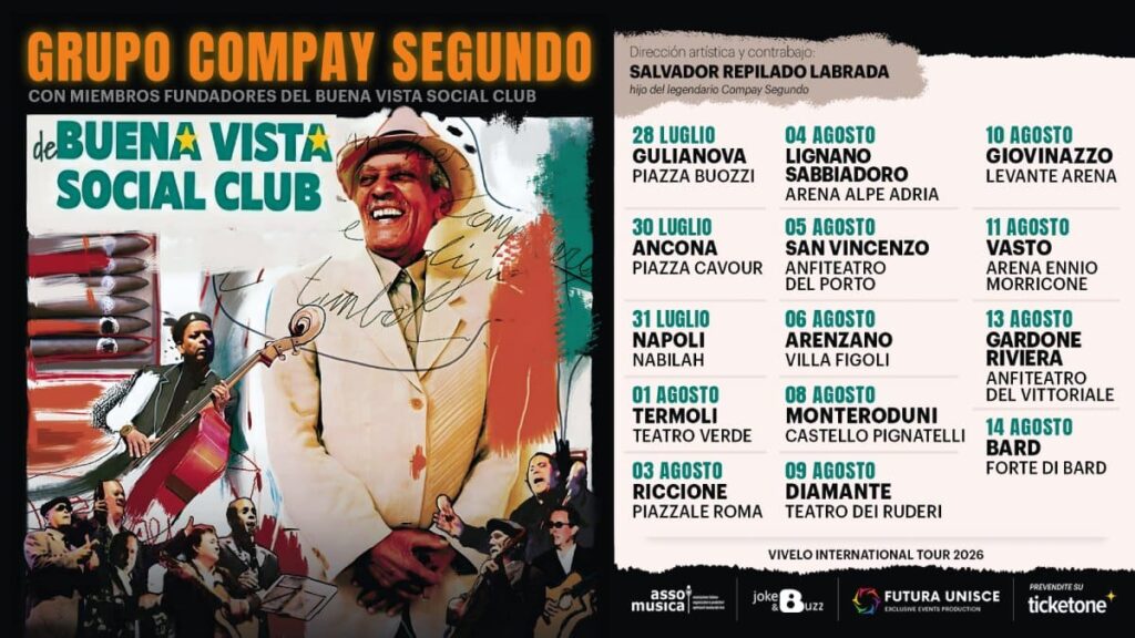 scaletta Grupo Compay Segundo tour Italia 2026
