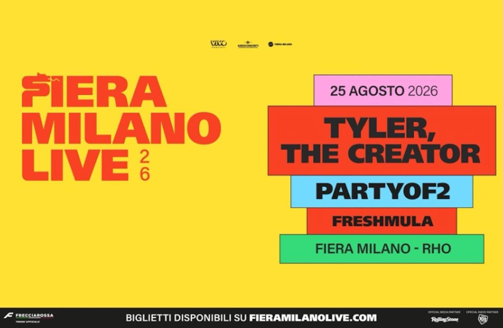 Tyler The Creator Milano 2026 scaletta