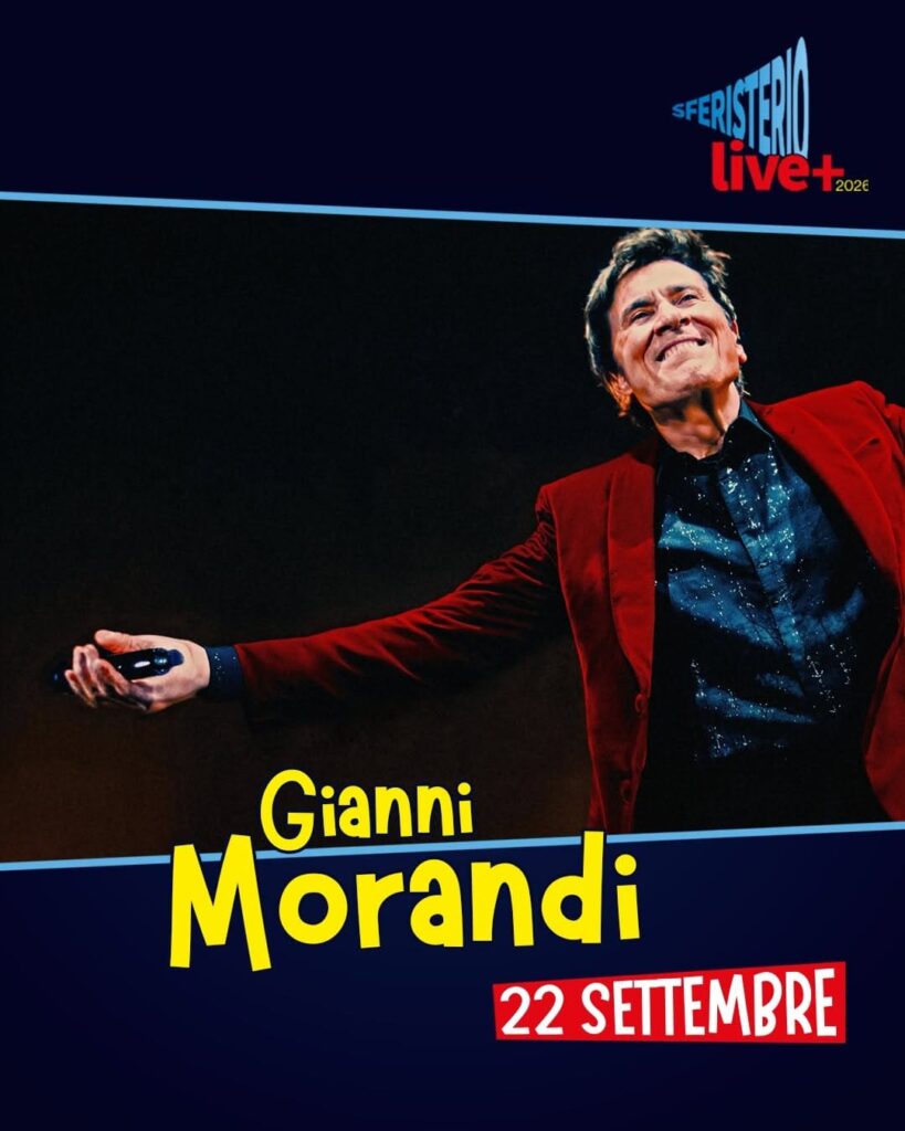 scaletta Gianni Morandi Sferisterio Live+ 2026