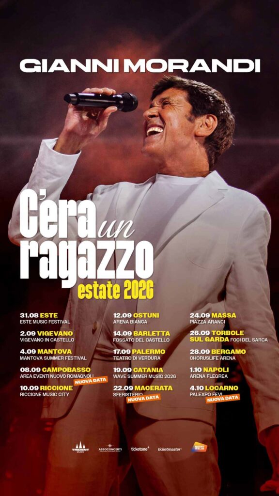 scaletta Gianni Morandi tour 2026
